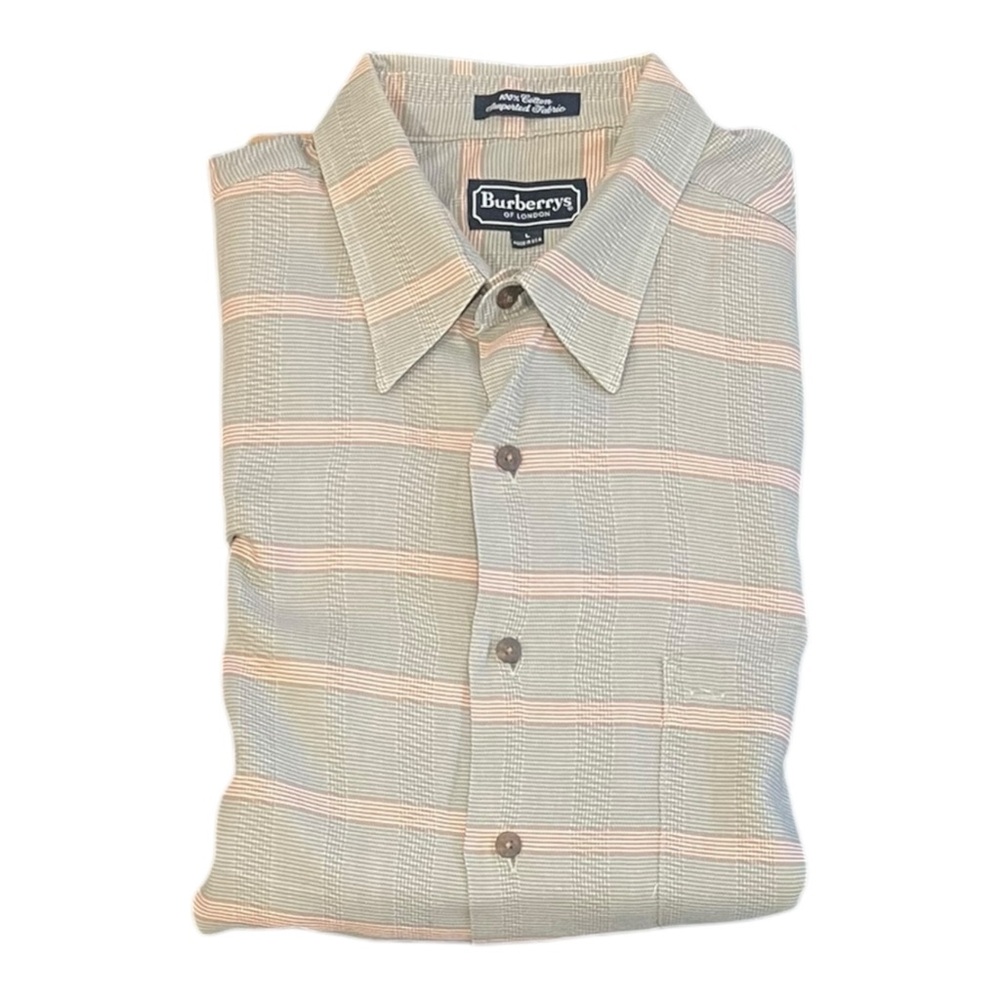 Burberrys Of London Shirt Imported Fabric Cotton Button Down Men’s Size XL